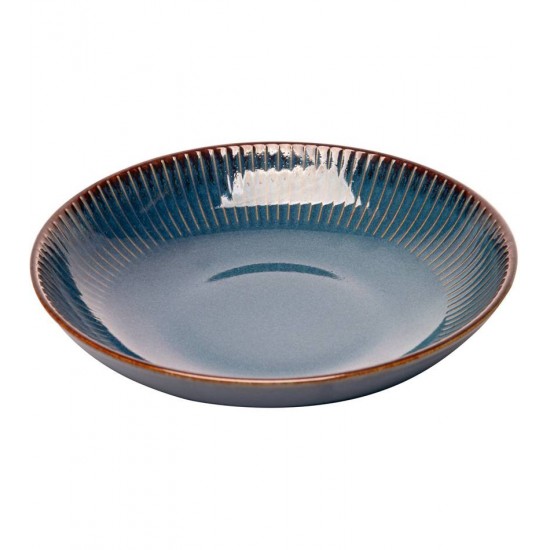 Prato Avulso Para massa 23cm De Cerâmica Linear Azul